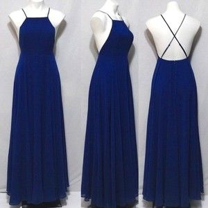 Lulus Navy Blue Flowy Maxi Dress XS Bridesmaid Cocktail Formal Evening Gown